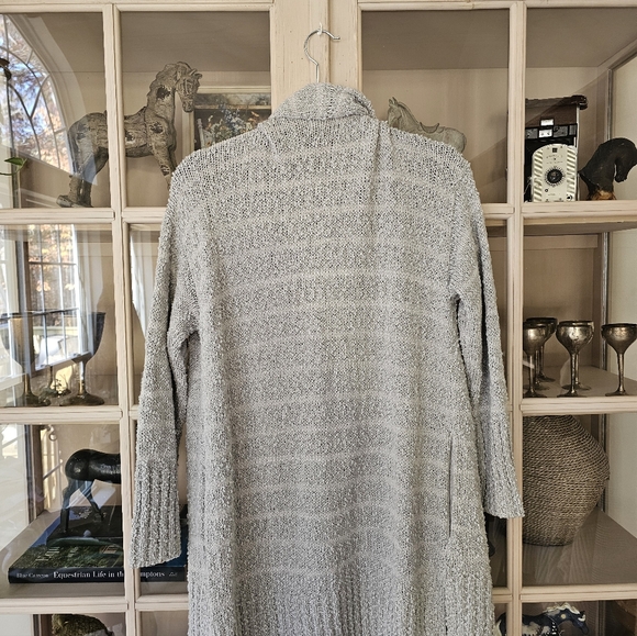 Barefoot Dreams Boucle Shadow Grey Stripe Cardigan - Picture 6 of 6